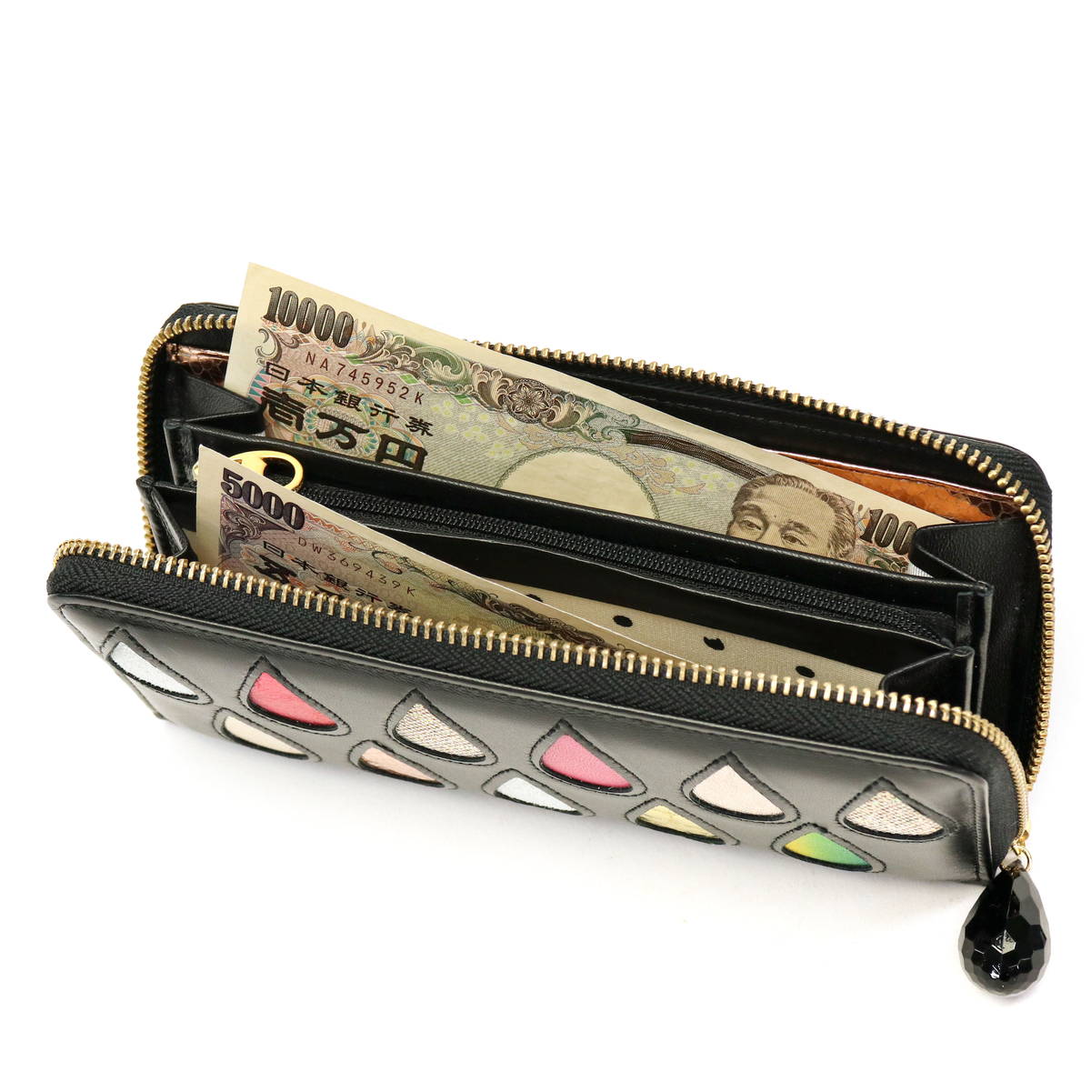 ツモリチサト 長財布 tsumori chisato 財布 ラウンドファスナー CARRY キャリー ドロップス ラウンドファスナー長財布 本革 ブランド レディース 57922