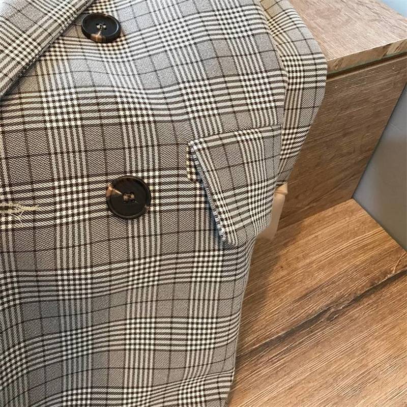 レディース グレンチェック柄ジャケット ダブルテーラードジャケット アウター ジャケット 大人可愛い レディース グレンチェック柄ジャケット ダブルテーラードジャケット アウター ジャケット 大人可愛い