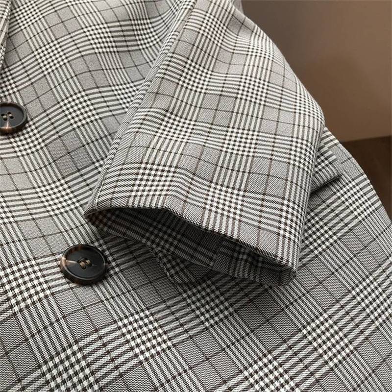 レディース グレンチェック柄ジャケット ダブルテーラードジャケット アウター ジャケット 大人可愛い レディース グレンチェック柄ジャケット ダブルテーラードジャケット アウター ジャケット 大人可愛い