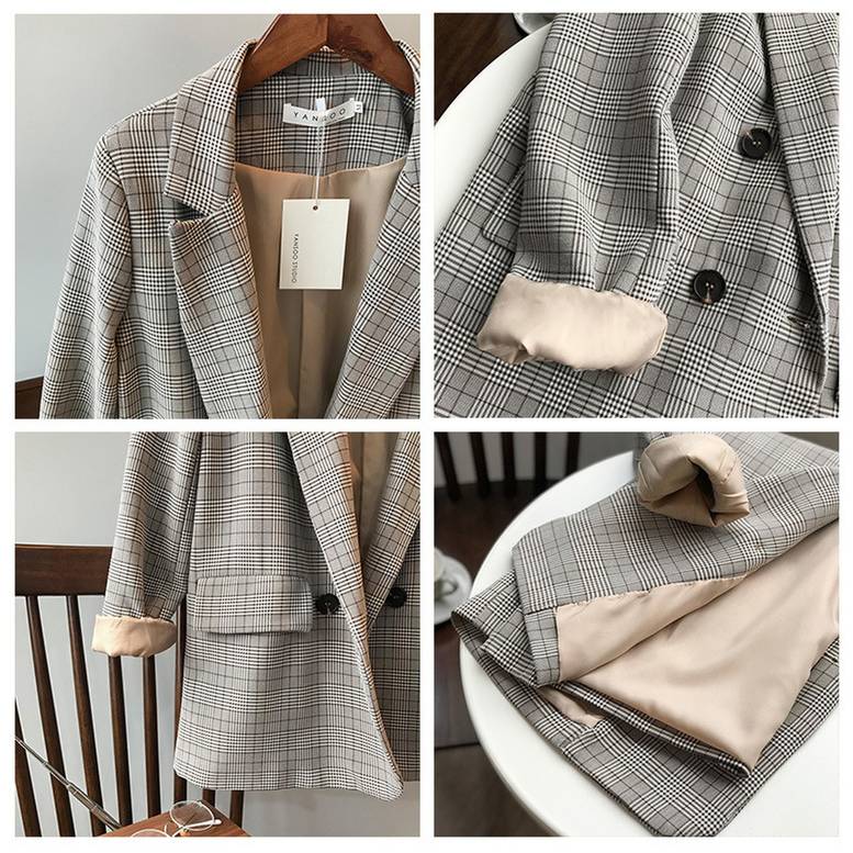 レディース グレンチェック柄ジャケット ダブルテーラードジャケット アウター ジャケット 大人可愛い レディース グレンチェック柄ジャケット ダブルテーラードジャケット アウター ジャケット 大人可愛い