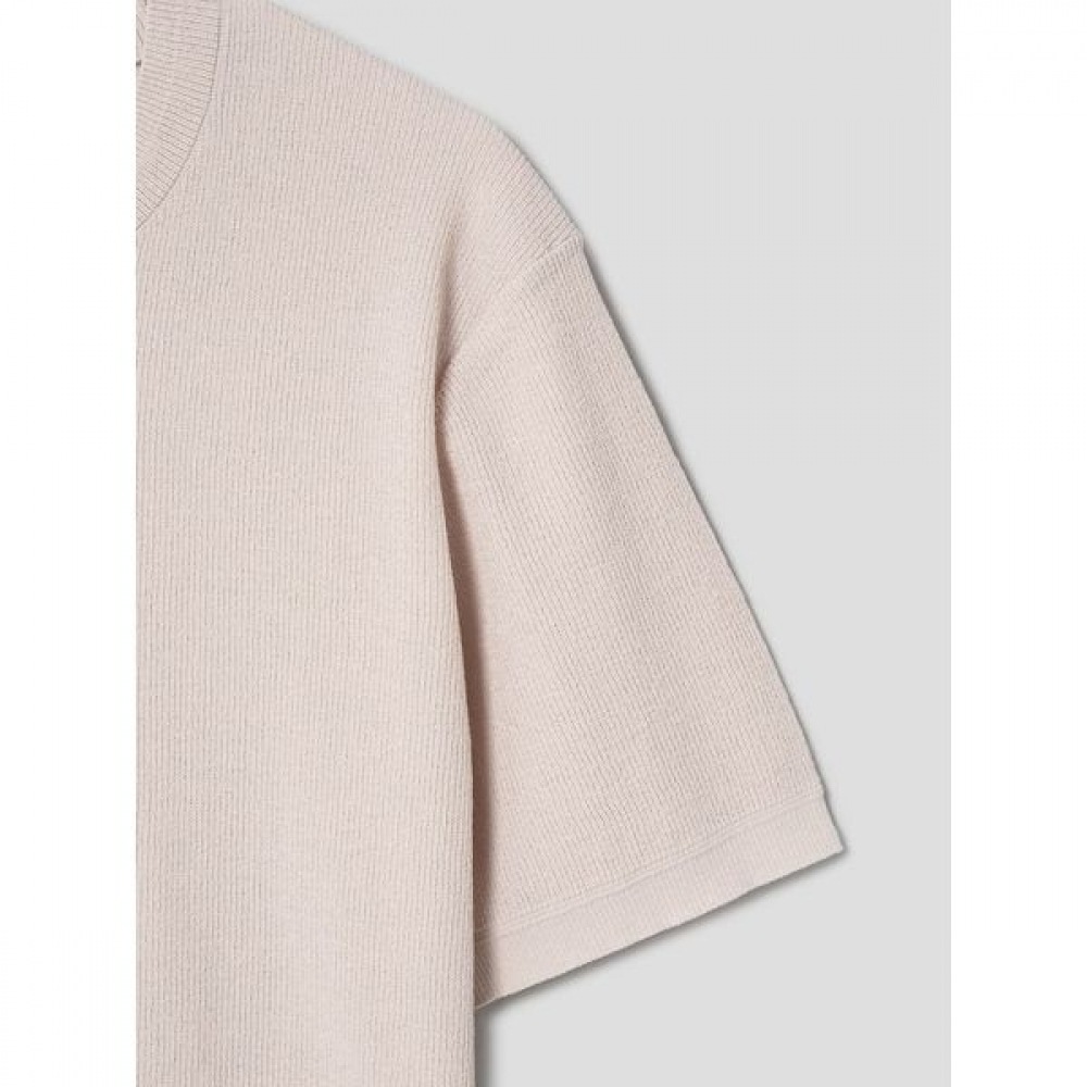 [ギャラクシーライフスタイル] コットンブレンドラウンドネック半袖セーターベージュ（GC4351E02A）