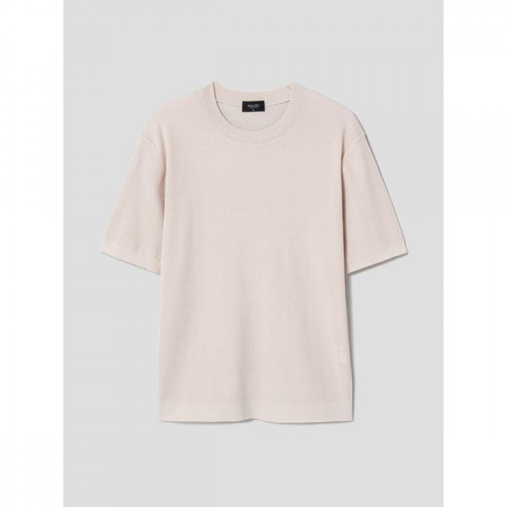 [ギャラクシーライフスタイル] コットンブレンドラウンドネック半袖セーターベージュ（GC4351E02A）