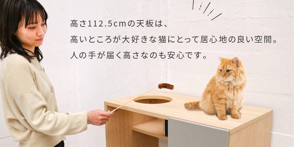 猫と暮らす キャビネット 棚 キャットタワー 収納 ラック 幅70cm