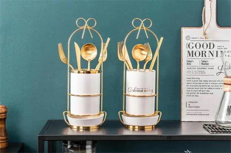 10点セット韓国ファッション ライトラグジュアリー セラミック 箸ブ 家庭用 食器 スプーン 収納28111617170