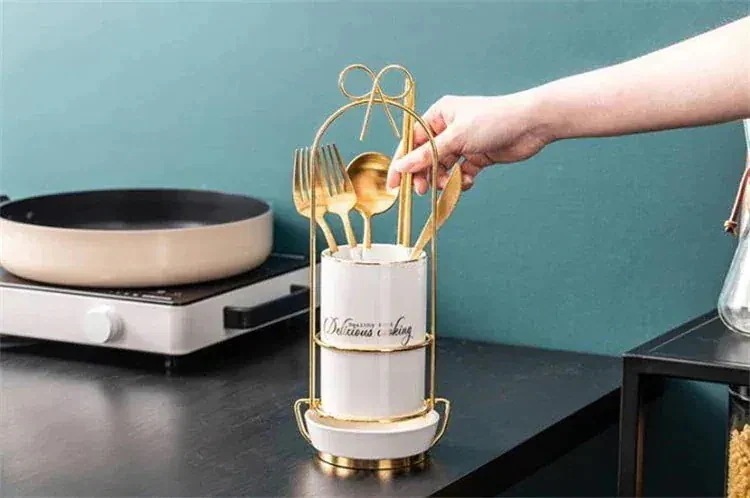 10点セット韓国ファッション ライトラグジュアリー セラミック 箸ブ 家庭用 食器 スプーン 収納28111617170