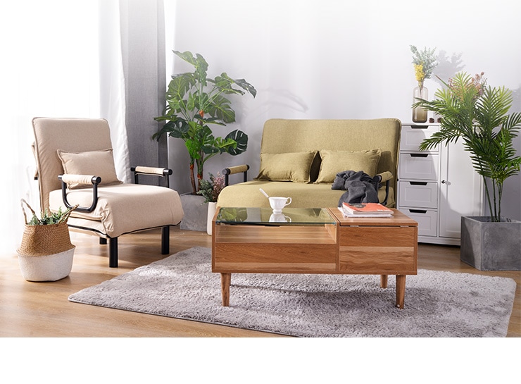 ベージュ】折りたたみソファー ソファベッド2人掛け 省スペース硬め