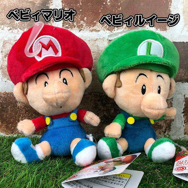 ベビーマリオ　ぬいぐるみ　マリオ　大きい　特大　国内26cm　【残3】 Qoo10] スーパーマリオ ぬいぐるみ (S) (ベ