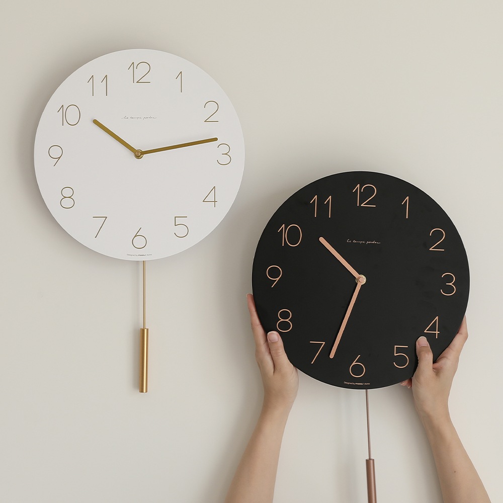 ムアス フラットウッド振り子無騒音壁時計インテリアリビングルーム時計 ムアス フラットウッド振り子無騒音壁時計インテリアリビングルーム時計