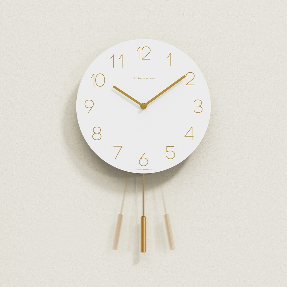 ムアス フラットウッド振り子無騒音壁時計インテリアリビングルーム時計 ムアス フラットウッド振り子無騒音壁時計インテリアリビングルーム時計