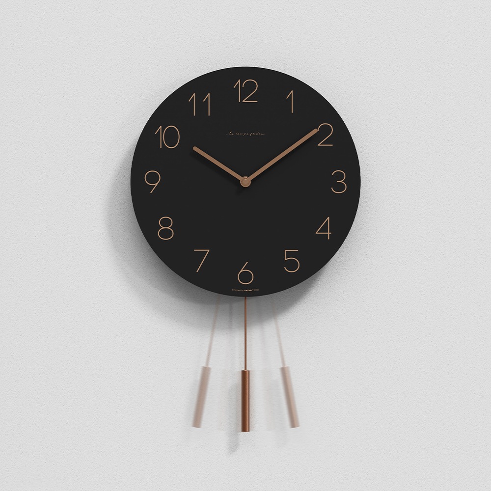 ムアス フラットウッド振り子無騒音壁時計インテリアリビングルーム時計 ムアス フラットウッド振り子無騒音壁時計インテリアリビングルーム時計