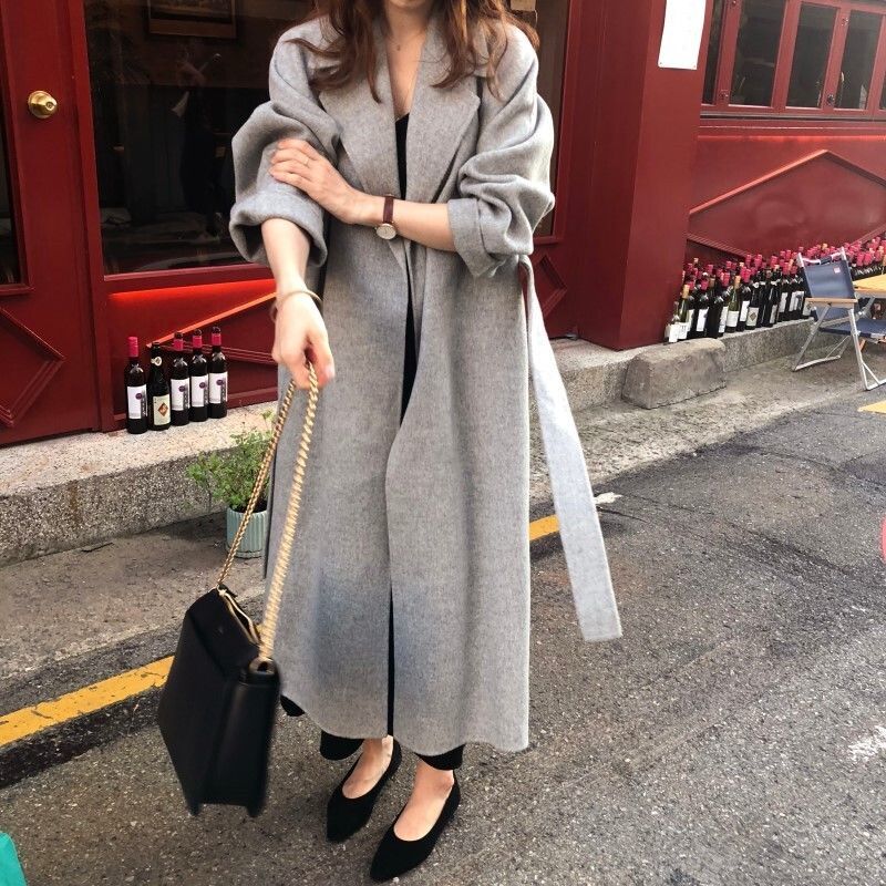 オーバーサイズ ガウンコート レディース アウター 上着 ミモレ丈