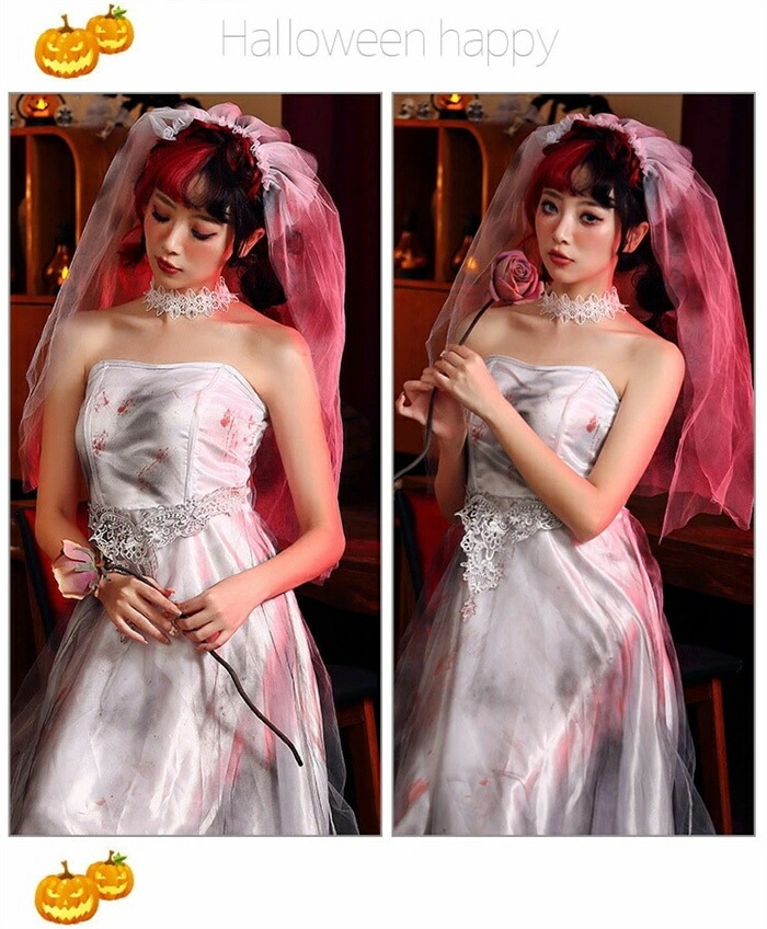 ハロウィン コスプレ ゾンビ 花嫁 コスプレ おばけ ゴースト ゾンビ ホラー ハロウィン 仮装 ゾンビ花嫁 幽霊 デビル 吸血鬼 コスプレゴースト お嫁さん 鬼嫁 コスチューム お化け ヴァンパイア