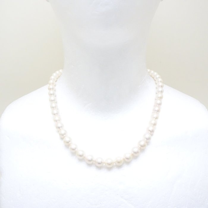 パール ネックレス あこや真珠8~8.5ミリ 45.5cm シルバー/75067【中古】 パール ネックレス あこや真珠8~8.5ミリ 45.5cm シルバー/75067【中古】