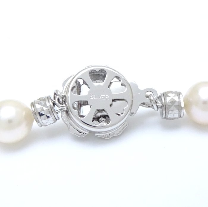 パール ネックレス あこや真珠8~8.5ミリ 45.5cm シルバー/75067【中古】 パール ネックレス あこや真珠8~8.5ミリ 45.5cm シルバー/75067【中古】