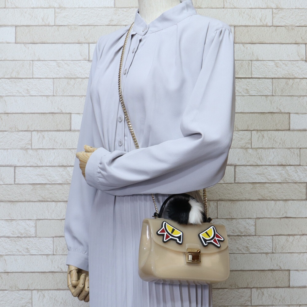 フルラ キャンディ ショルダーバッグ PVC ベージュ Furla 中古 美品 フルラ キャンディ ショルダーバッグ PVC ベージュ Furla 中古 美品