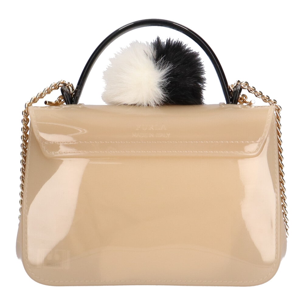 フルラ キャンディ ショルダーバッグ PVC ベージュ Furla 中古 美品 フルラ キャンディ ショルダーバッグ PVC ベージュ Furla 中古 美品