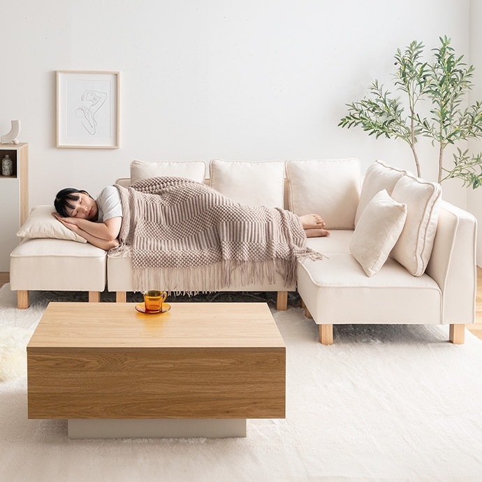 2人掛けソファー + オットマンセット (2Pソファ幅100cm) クッション付き 脚取り外し可能 ローソファ 2人掛けソファー + オットマンセット (2Pソファ幅100cm) クッション付き 脚取り外し可能 ローソファ