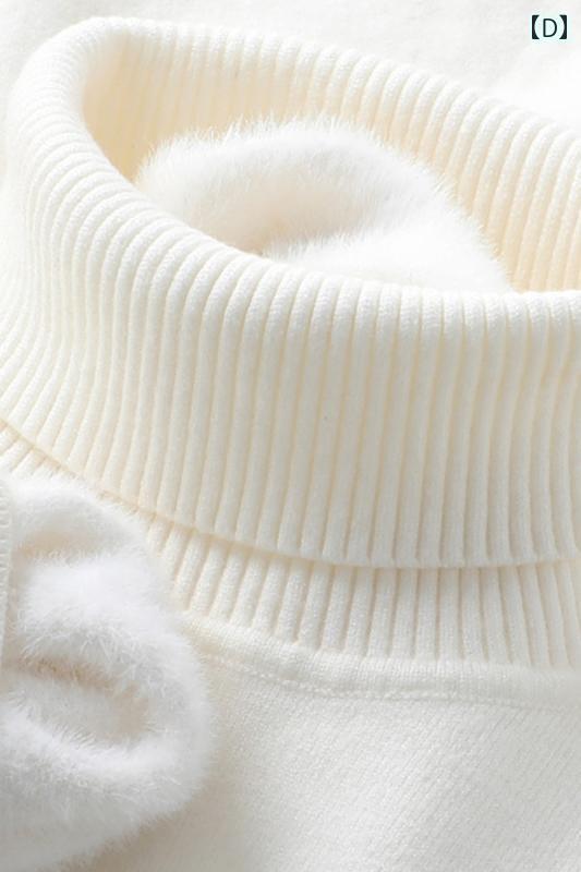 メンズ 秋冬 タートルネックセーター オール イン ワン ベルベット 暖かい 裏起毛 厚手 スリム ビジネス ソリッドカラー ニット ボトム シャツ