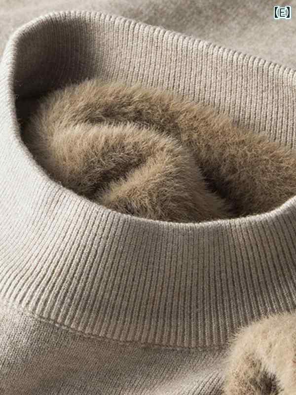 メンズ 秋冬 タートルネックセーター オール イン ワン ベルベット 暖かい 裏起毛 厚手 スリム ビジネス ソリッドカラー ニット ボトム シャツ