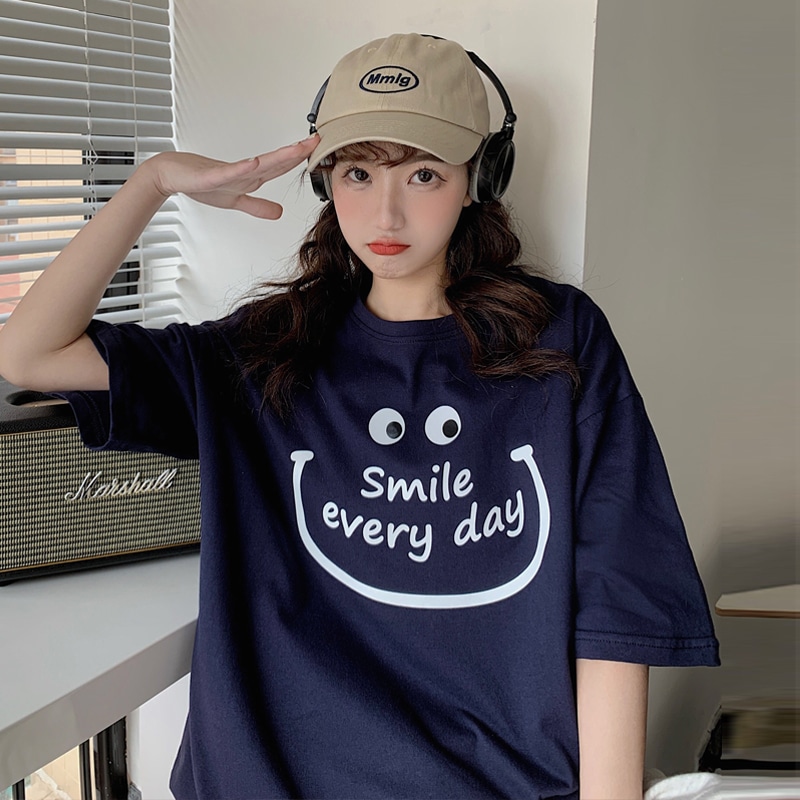 出色 かわいいガーリー純綿半袖tシャツ女性日本ルーズ韓国版ワイルドイン原宿スタイル半袖スーパーファイアトッ