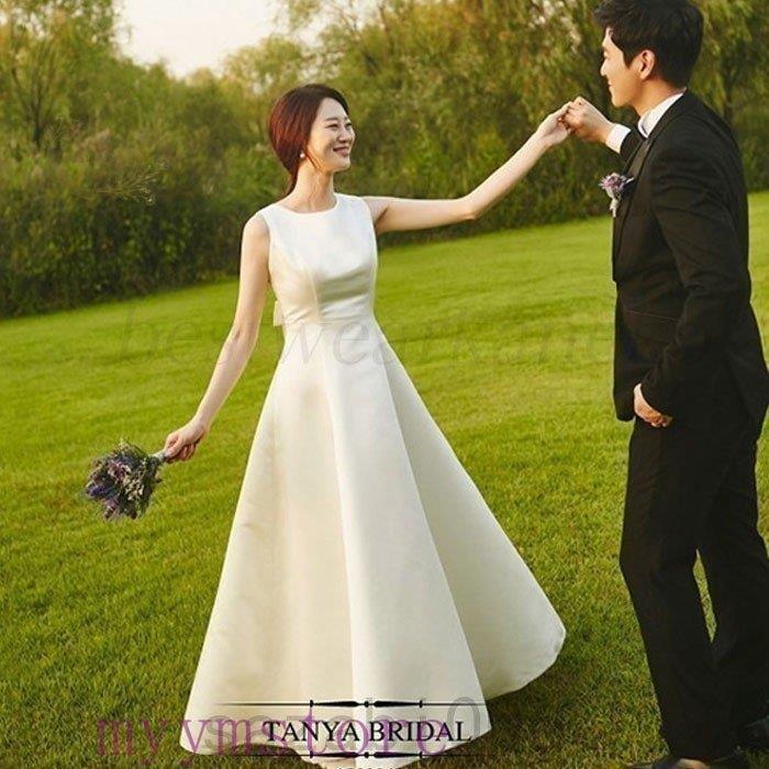 二次会 花嫁 白 ワンピース ウエディングドレスマキシ丈 結婚式 ドレス お呼ばれ シンプル フォーマル エレガント 前撮り海外 披露宴 ロング丈 フレア Aライン