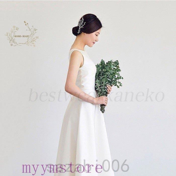 二次会 花嫁 白 ワンピース ウエディングドレスマキシ丈 結婚式 ドレス お呼ばれ シンプル フォーマル エレガント 前撮り海外 披露宴 ロング丈 フレア Aライン