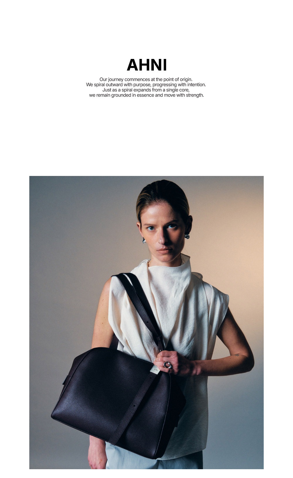 [AHNI] Midnight Boston bag_Bordo 牛革ショルダーバッグ