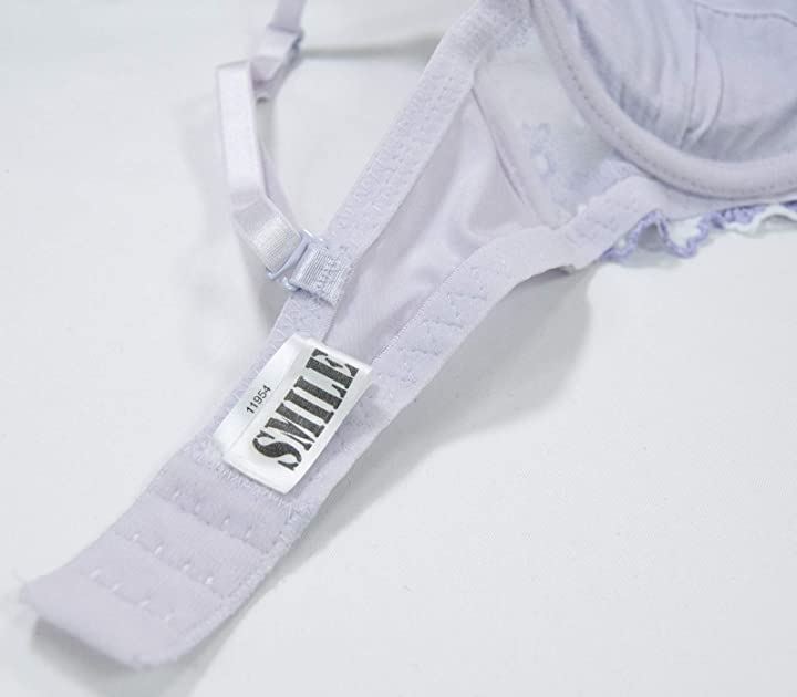 レディース ブラ ブラジャー ショーツ 下着 上 セット 女性 カップ 取り外し( ピンク＆ブルー＆パープル, C75)