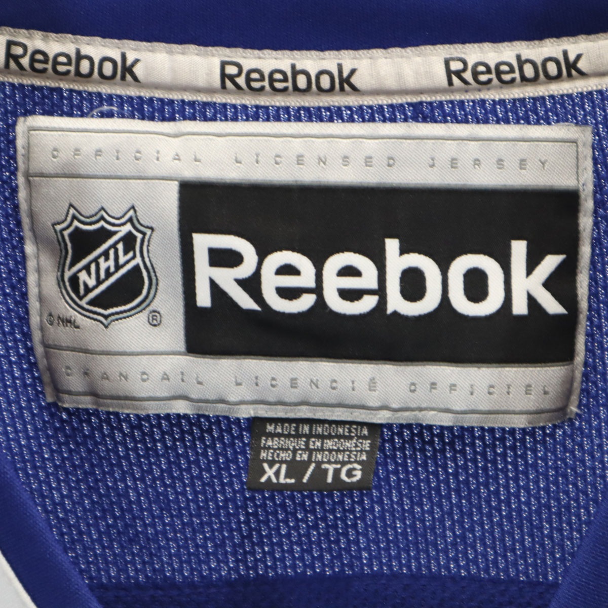 NHL バンクーバー・カナックス 長袖 ゲーム シャツ XL 青紺 ホッケー Vancouver Canucks メンズ 古着 NHL バンクーバー・カナックス 長袖 ゲーム シャツ XL 青紺 ホッケー Vancouver Canucks メンズ 古着