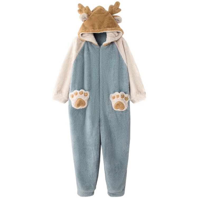 男女2点セットペアパジャマ カップル 冬 着ぐるみ ルームウエア オーバーホール ペアルック ペアお揃い 部屋着 フランネル オールインワン ナイトウェア レディース メンズ パジャマ 韓国 可愛い