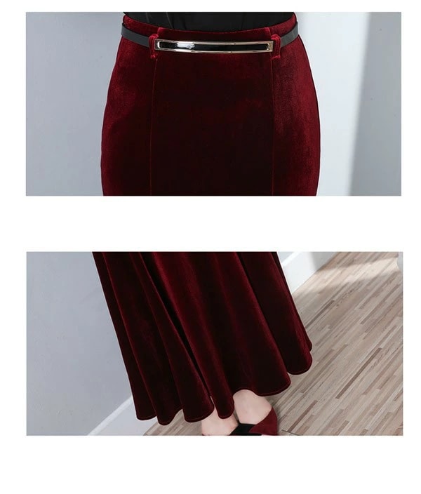 ロングスカート マーメイドライン マキシ丈 ベルベット ロング丈 春 秋 冬 マーメイドスカートロング スカートレディース マキシ丈スカートマーメイドスカート タイト シンプル レース 着痩せ 着心地