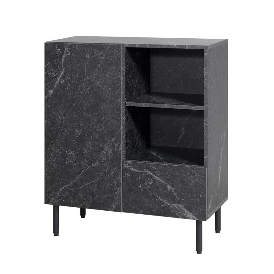 キャビネット サイド チェスト ラック 大理石柄 収納 マーブルホワイト 159030 キャビネット サイド チェスト ラック 大理石柄 収納 マーブルホワイト 159030