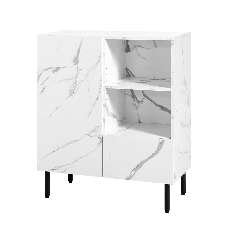 キャビネット サイド チェスト ラック 大理石柄 収納 マーブルホワイト 159030 キャビネット サイド チェスト ラック 大理石柄 収納 マーブルホワイト 159030