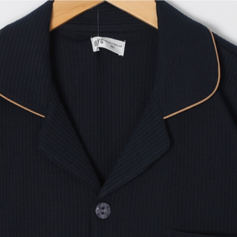 (BYC) ニットリブ付きメンズパジャマセット NNG1014