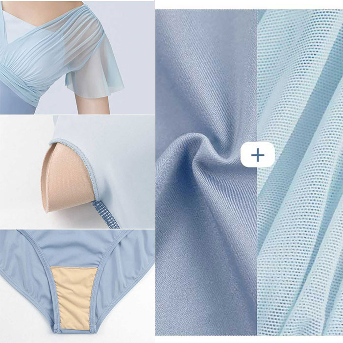 バレエ レオタード レッスン着 4色 レディースダンス用品 バレエレオタード バレリーナ 半袖 チュール メッシュ 透け感 キャミソール ダンスウェア 練習着 バレエ用品 ダンス衣装 体操服 大人レオ