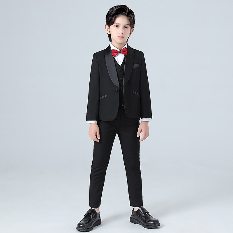 子供スーツ韓国無地スーツスリーピース少年ピアノホストパフォーマンスドレス秋子供スーツ
