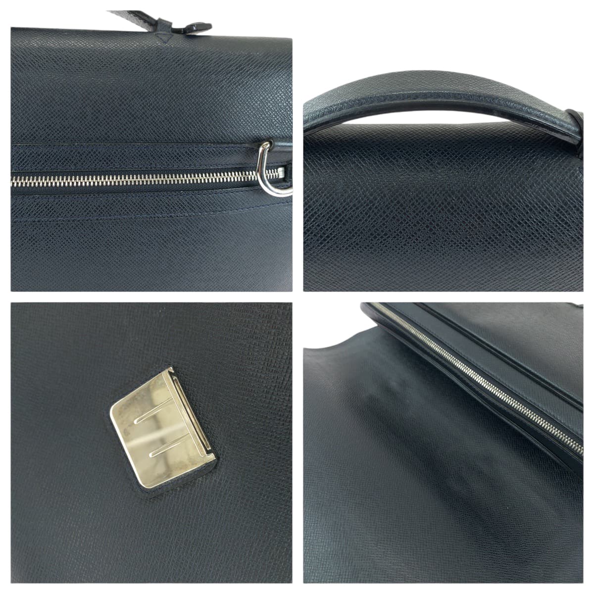 美品 タイガ ヴァシリPM ボレアル ネイビー シルバー金具 タイガ M32640 ショルダーバッグ ビジネスバッグ 2way メンズ 410659