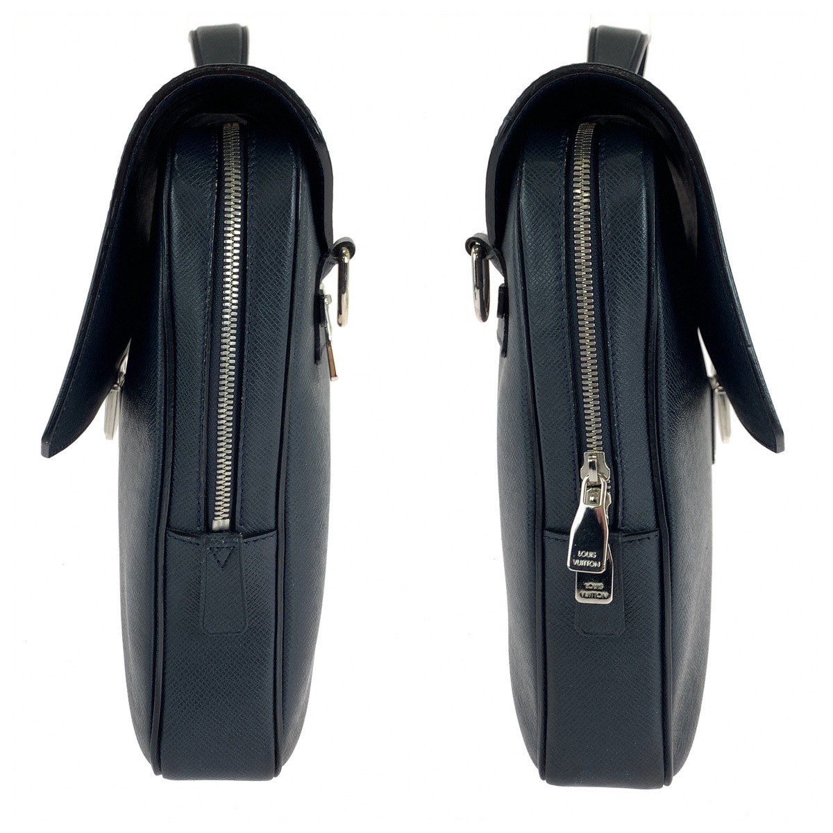 美品 タイガ ヴァシリPM ボレアル ネイビー シルバー金具 タイガ M32640 ショルダーバッグ ビジネスバッグ 2way メンズ 410659