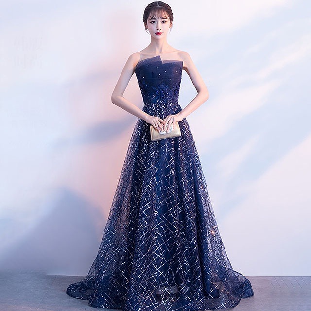 ドレス ワンピース パーティードレス 結婚式 大きいサイズ マキシ丈 袖なし Aライン フレア シースルー ネイビー お呼ばれ ブラック レッド 20代 30代 40代