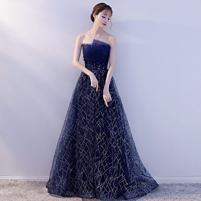 ドレス ワンピース パーティードレス 結婚式 大きいサイズ マキシ丈 袖なし Aライン フレア シースルー ネイビー お呼ばれ ブラック レッド 20代 30代 40代