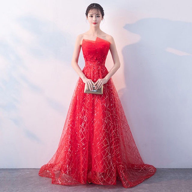 ドレス ワンピース パーティードレス 結婚式 大きいサイズ マキシ丈 袖なし Aライン フレア シースルー ネイビー お呼ばれ ブラック レッド 20代 30代 40代