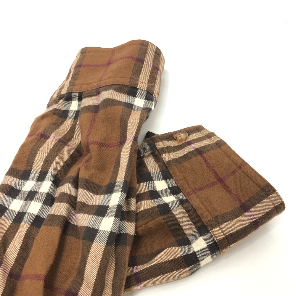 長袖シャツ チェック シャツ ワンピース 長袖シャツ シャツ コットン ブラウン