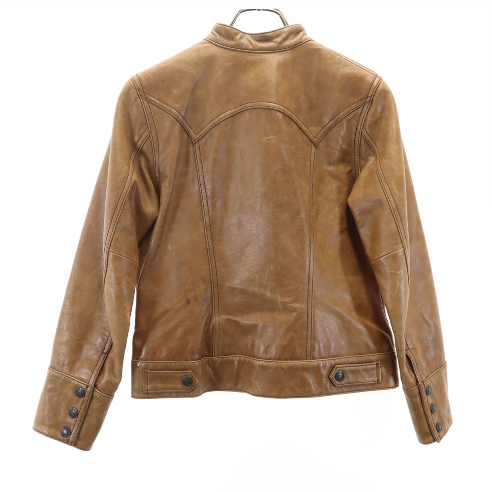 牛革 レザー シングル トラッカー ジャケット XS ブラウン レディース 牛革 レザー シングル トラッカー ジャケット XS ブラウン レディース