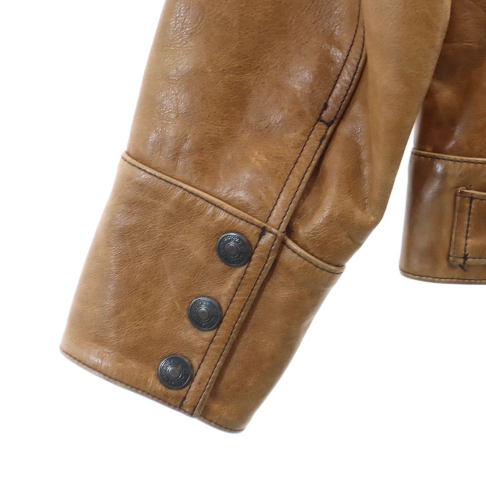 牛革 レザー シングル トラッカー ジャケット XS ブラウン レディース 牛革 レザー シングル トラッカー ジャケット XS ブラウン レディース