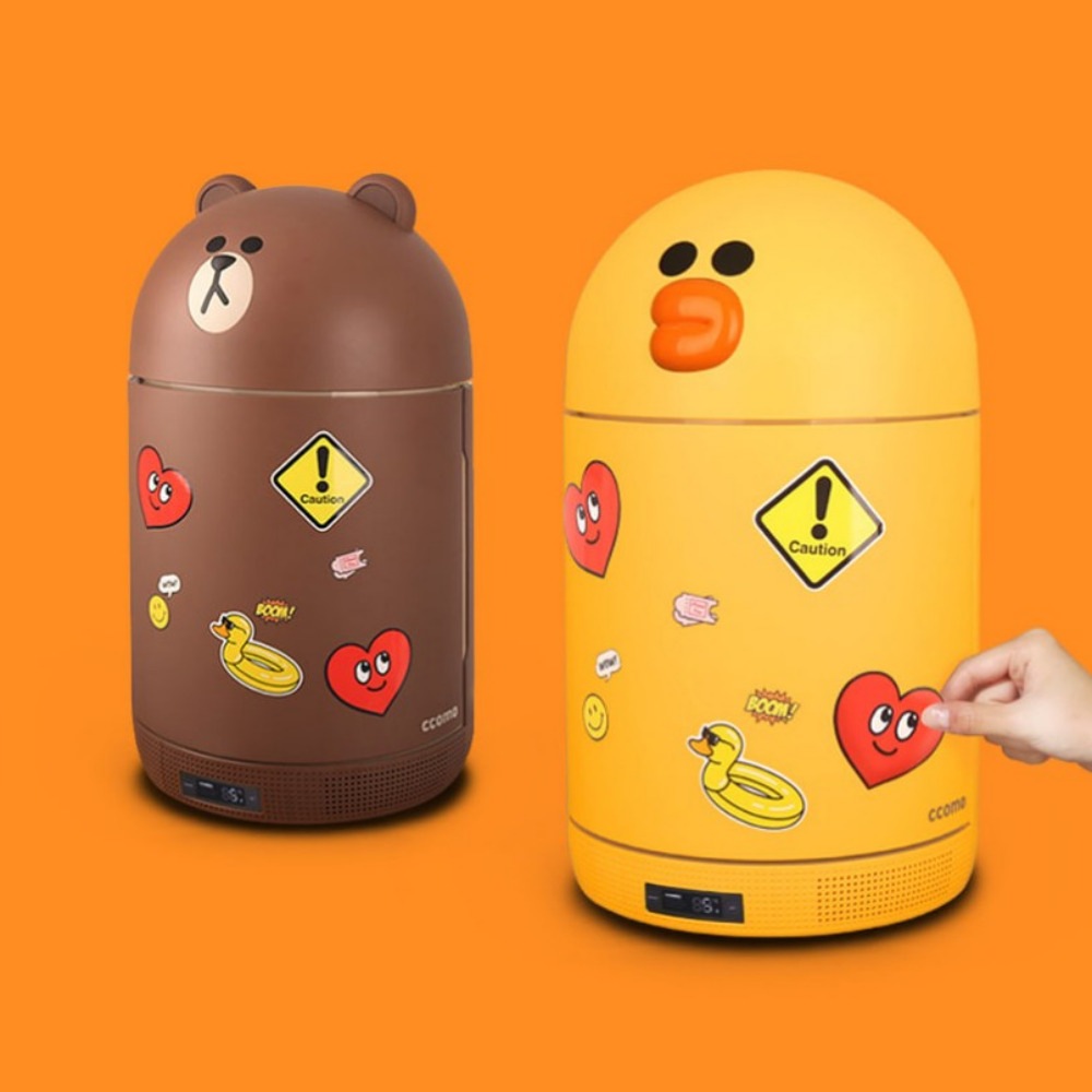 [ccomo]ラインフレンズ冷蔵庫ホームバー(セリー/ブラウン)デザイン冷蔵庫ミニ冷蔵庫新居プレゼントデジタルブルートゥース冷蔵庫