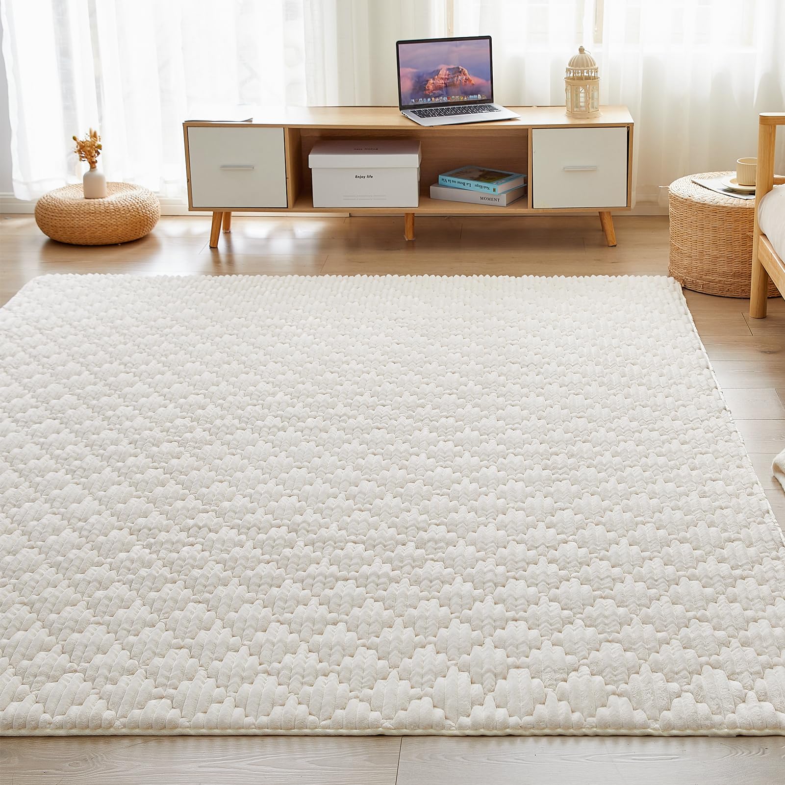 VK Ingeroom カーペット ラグ 極厚25mm 厚手 ラグマット 130×190cm 約1.5畳 絨毯 滑り止め 防音 洗える フランネル 床暖房 ホットカーペット対応 抗菌 撥水加工 北欧