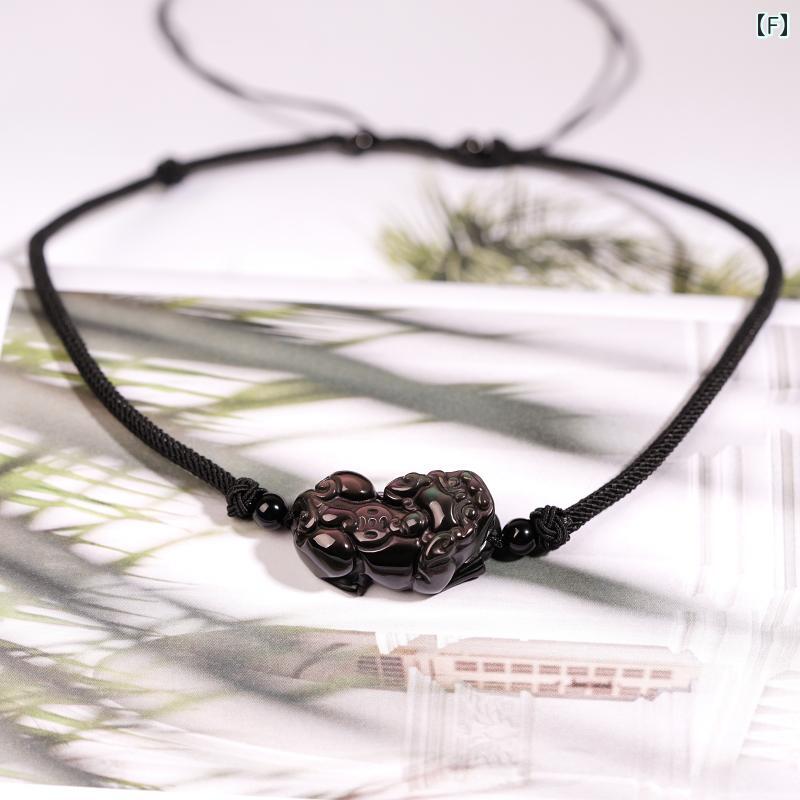 ペアネックレス 大人 カップル お揃い アクセサリー 結婚記念日 プレゼント 黒曜石 ペンダント ギフト ブラック ゴールド