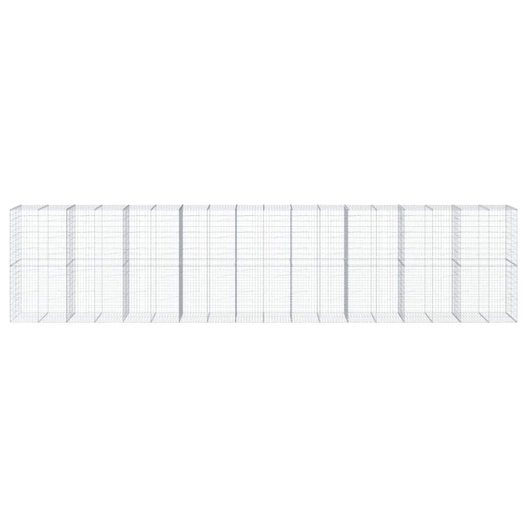 蛇籠バスケット カバー付き 900x100x200cm 亜鉛メッキ鉄