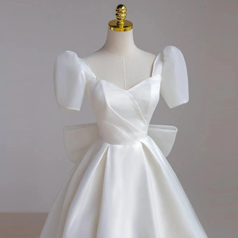 フレンチライトウェディングドレス2024新婦フロアレングスシンプルフォレストスタイル証明書登録スモールホワイトスカートドレス女性用 フレンチライトウェディングドレス2024新婦フロアレングスシンプルフォレストスタイル証明書登録スモールホワイトスカートドレス女性用