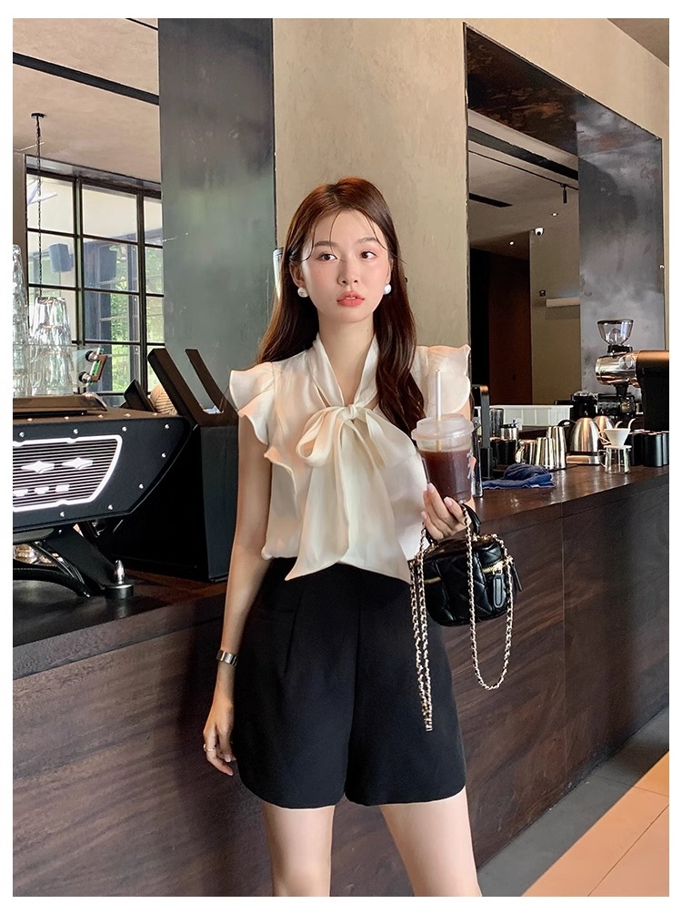 夏 フレンチ エレガント ソリッドカラー トップ シャツ フライング スリーブ シフォン シャツ トップス シャツ 袖なし ノースリーブ 襟なし かわいい シンプル カジュアル 大人 上品 おしゃれ 夏 フレンチ エレガント ソリッドカラー トップ シャツ フライング スリーブ シフォン シャツ トップス シャツ 袖なし ノースリーブ 襟なし かわいい シンプル カジュアル 大人 上品 おしゃれ